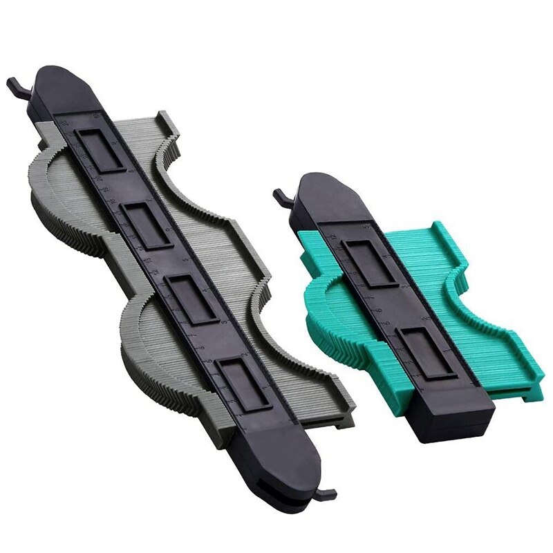 Contour Gauge 2 Pack Plastic Profile Gauge with Lock Wider Contour Ruler Outline Tool Measure the Shape (10 Inch,5 Inch)