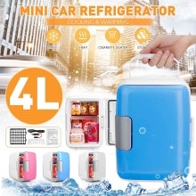 2 in 1 4L Portable Mini Car Refrigerators Dual-Use Portable Warmer Freezer Cooler Camping Fridge Vehicle Travel Fridge