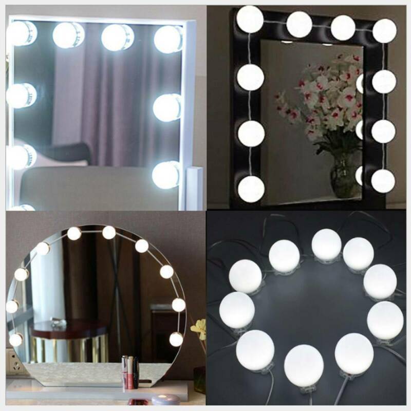 10 X 10W Super Bright Led Bulbs Hollywood Mirror Lights Vanity Makeup Bathroom Dressing Table