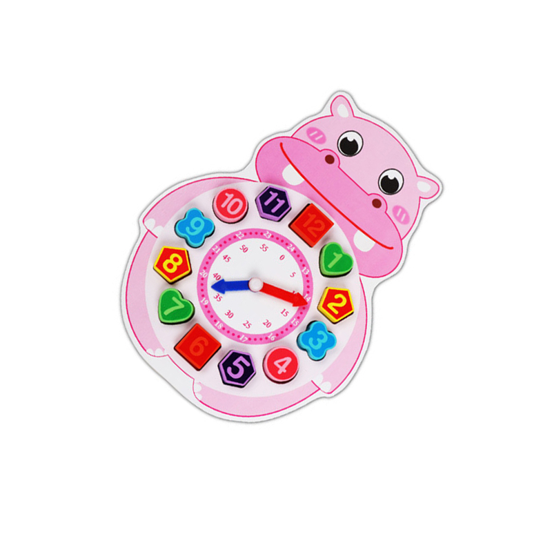 1-6 jahre Alt Holz Cartoon Tier Zeit Kognitiven Uhr Perlen Wecker Kinder Frühe Bildung Digitale Pädagogisches Spielzeug