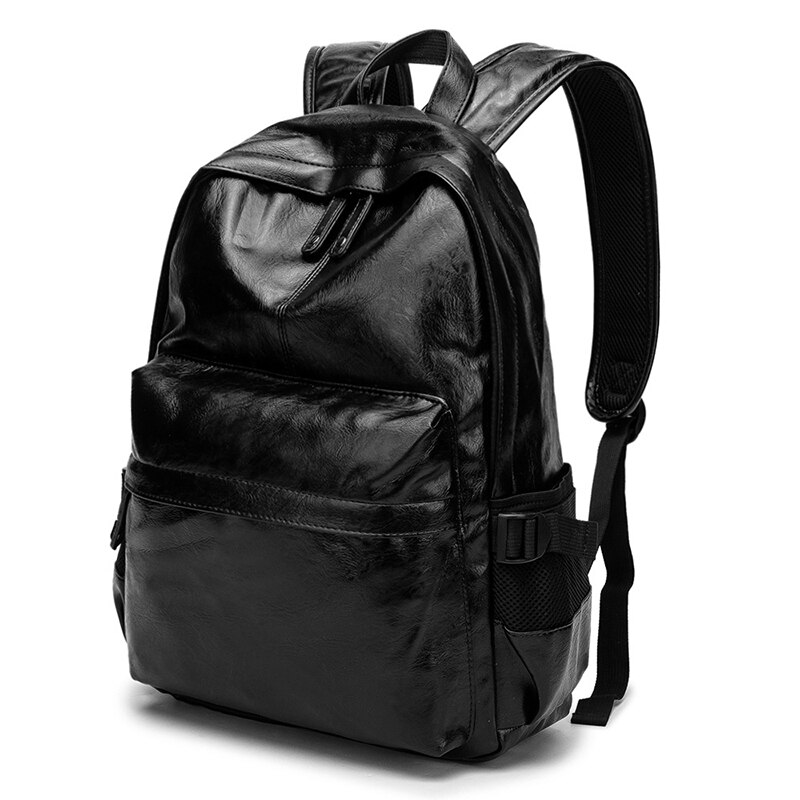 Mochila Vintage de cuero sintético suave para hombre, bolso de hombro antirrobo con doble cremallera, de gran capacidad, informal, para viaje
