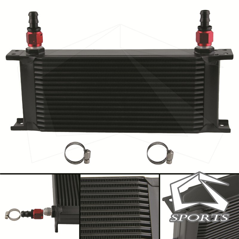 2" ALUMINIUM 8AN OIL COOLER - 16 ROW ENGINE OIL COOLER + AN8 FITTING / HOSE END