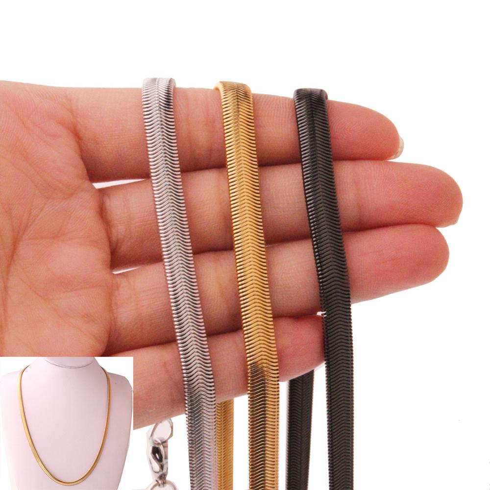 6mm heren dames kettingen van roestvrij staal, sieraden accessoires, slangen visgraat ketting choker