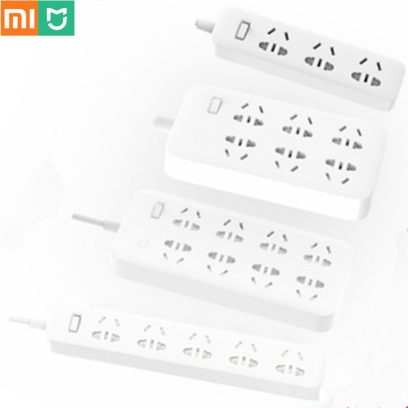 Xiaomi-regleta Mijia de carga rápida, 2500W, 10A, 5 enchufes estándar/4 enchufes de control estándar con Cable de 1,8 M de potencia de carga
