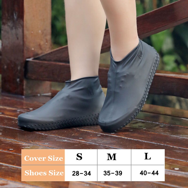 Copriscarpe impermeabili in Silicone copriscarpe antipioggia riutilizzabili protezioni per scarpe Unisex protezioni antiscivolo per stivali da pioggia per la giornata di pioggia: Black / M