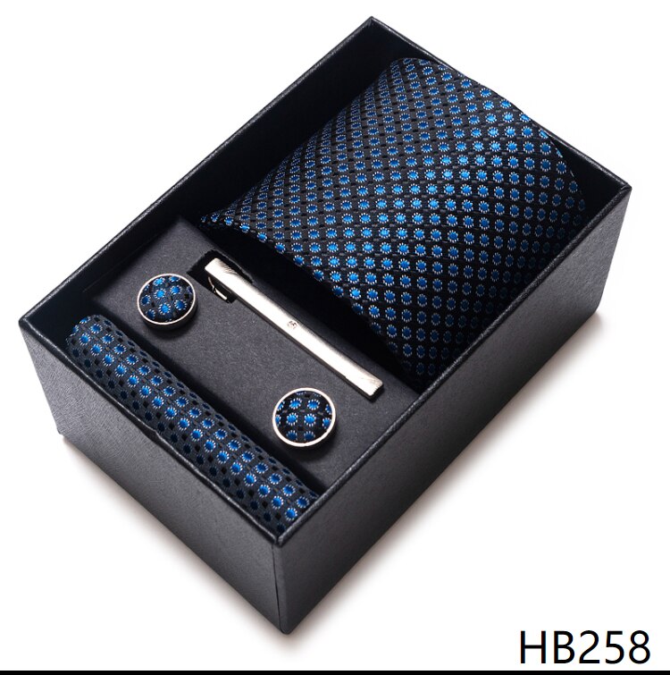Boîte à cravate pour hommes, 65 couleurs, à la , boutons de manchette, accessoires de chemise bleu foncé or, pour le jour de l&#39;an