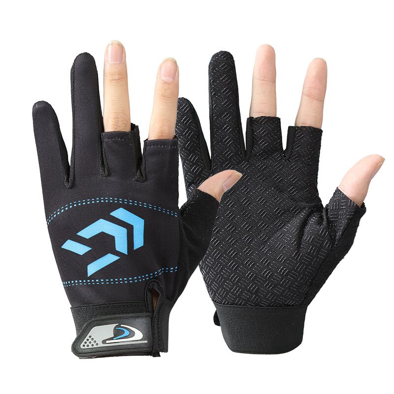 Daiwa 3 Finger schneiden Angeln Handschuhe Professionelle Angeln Schutz Handschuhe draussen Wandern Anti-Unterhose Handschuhe eins Größe: JTBlue