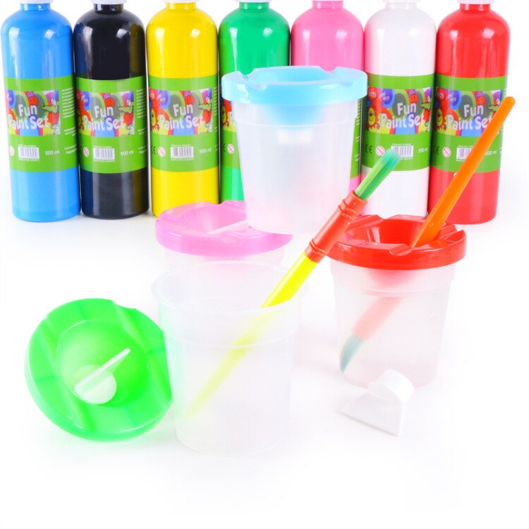 Water leakage prevention DIY Children Washing Cup writing brush Cup Paint Cup Painting Handmade Accessories Random