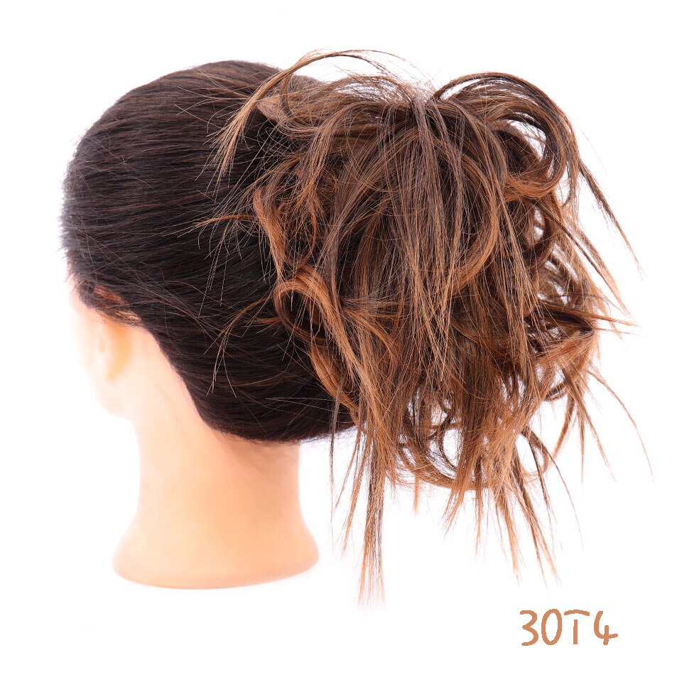 Shangke Synthetische Rommelig Chignons Messy Bun Paardenstaarten Weerstand Chouchou Wrap Haar Touw Rubber Band Hair Extensions Voor Vrouwen: Q17-30T4