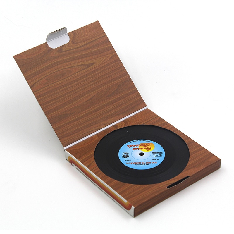 2/4/6pcs vinil record coaster esteira de mesa resistente ao calor antiderrapante bebida coaster esteira de mesa criativo copo de café coaster
