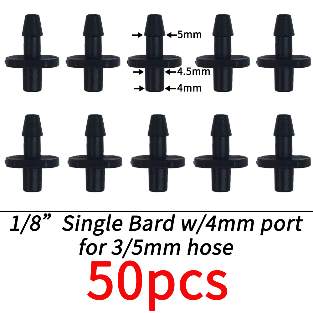 Garden Water Connector Drip Irrigation for 1/4'' & 1/8'' Tubing Hose Accessories Joint Barbed Tees Cross Eng Plug Adaptors: WHITE