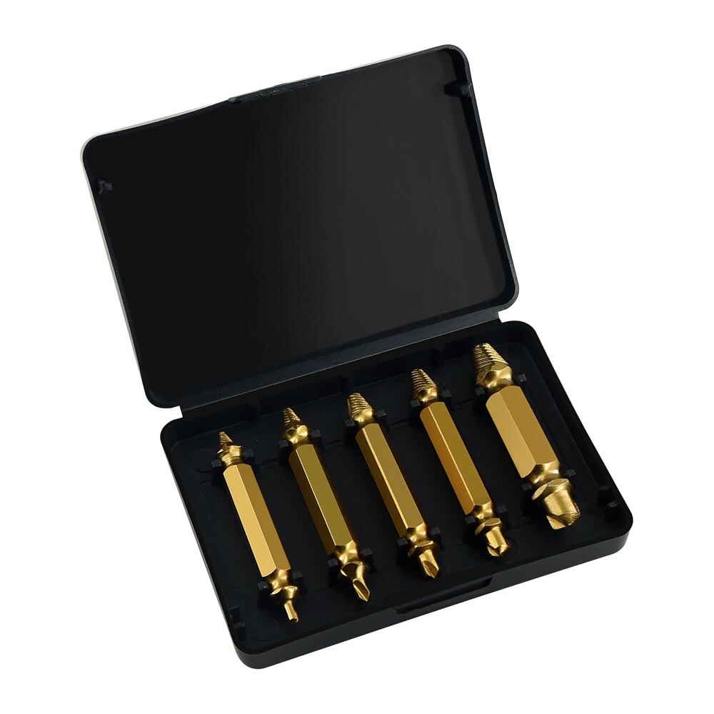 5pcs Damaged Extractor Screw Drill Set Stripped Broken Screw Extractor Screw Extractor Easily Take Out Demolition Tools