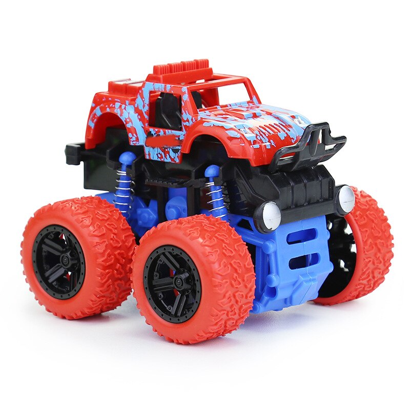 Children's four-wheel drive inertial off-road vehicle boy simulation off-road model anti-fall toy dinosaur car police car