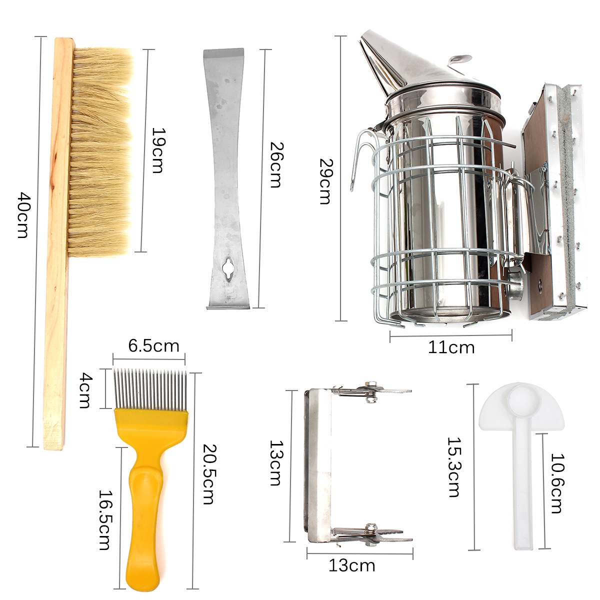 8Pcs Bee Hive Smoker Kit Beekeeping Set Beekeeping Tools Set Equipment Queen Rearing System Cultivating Box Beehive Water Feeder