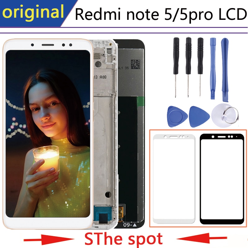 Original pantalla xiaomi redmi note 5 skærm i mobiltelefon lcd'er med ramme redmi note 5 pro lcd reparationsdele
