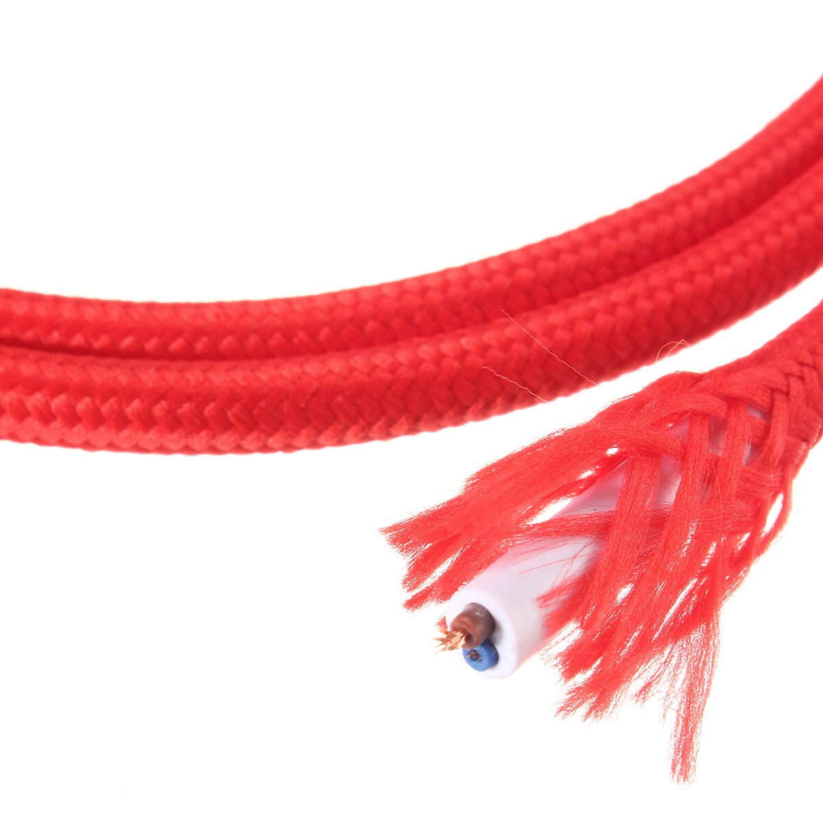 200 cm 2 Ader Stoff Kabel Muticolor Jahrgang Twist Geflochtene Stoff Licht Kabel Tuch Elektrische Draht Kronleuchter Anhänger Lampe Drähte: rot