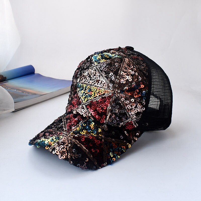 Pailletten Verstelbare Mesh Ademende Zomer Trucker Cap Mannen Zon Bescherming Vrouwen Outdoor Schaduw Baseball Cap Dad Hoed: 06