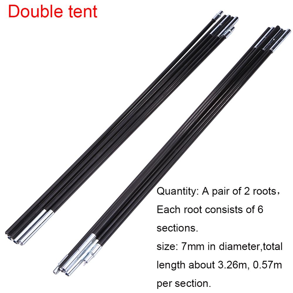 Outdoor Camping Fiberglass Tent Pole Spare Replacement Tents Accessories Glass Fiber Tent Pole: Type B Double