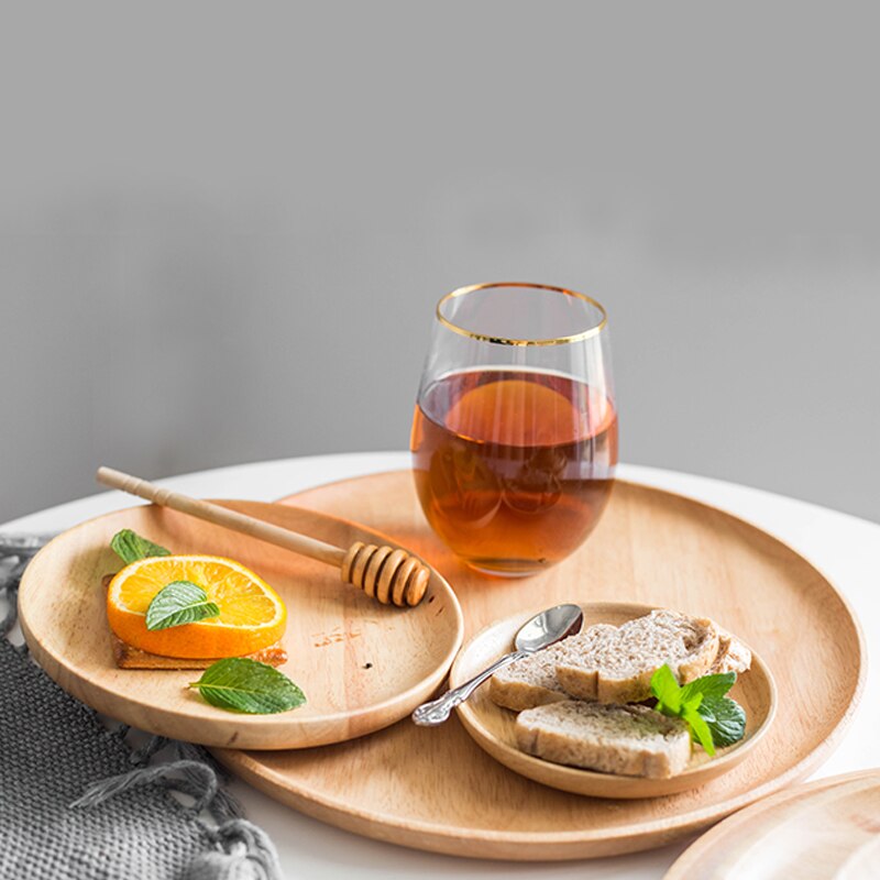 Guma drewno okrągły styl japońnarty płytki talerz stek wołowy przekąnarty owocowe taca taca herbaciana restauracja stojak na talerze z litego drewna