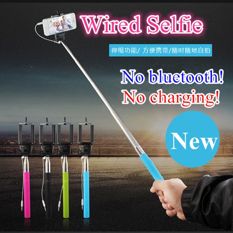 uitschuifbare bedrade selfie stok handheld monopod ingebouwde shutter voor mobiele telefoon iphone xiaomi