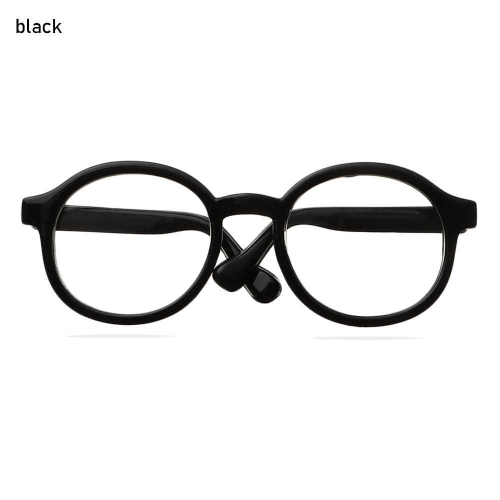 1Stck niedlich Puppe runden Brille Zubehör wie passen Plüsch- Spielzeuge Puppen Brille Spielzeuge Ändern Kleidung Spiel DIY: Schwarz