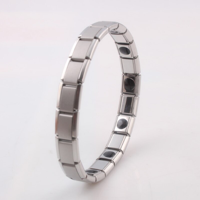Stijl Roestvrij Staal Zilveren Germanium Magnetische Ketting Armband Mannen En Vrouwen Gezondheid Energie Sieraden Armband