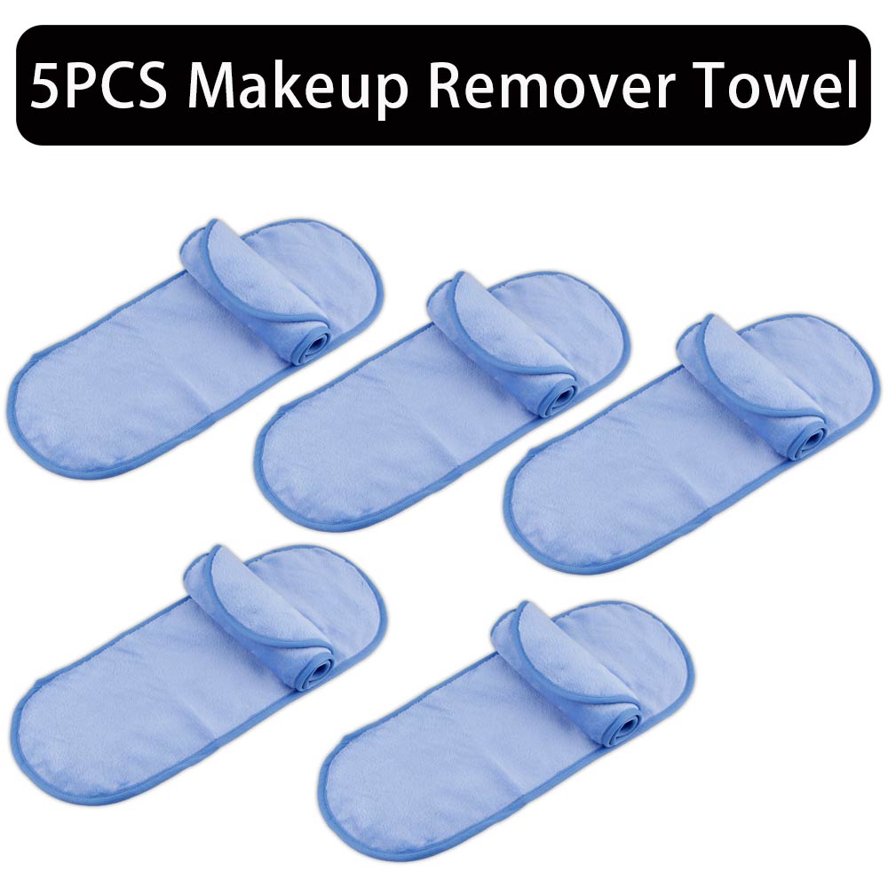5Stck Mikrofaser machen-hoch Entferner Gesicht Handtuch Mehrweg Machen hoch Tuch Pads Frauen Gesicht Reinigung Handtuch Schönheit Hautpflege Schönheit werkzeuge: 5Stck Blau