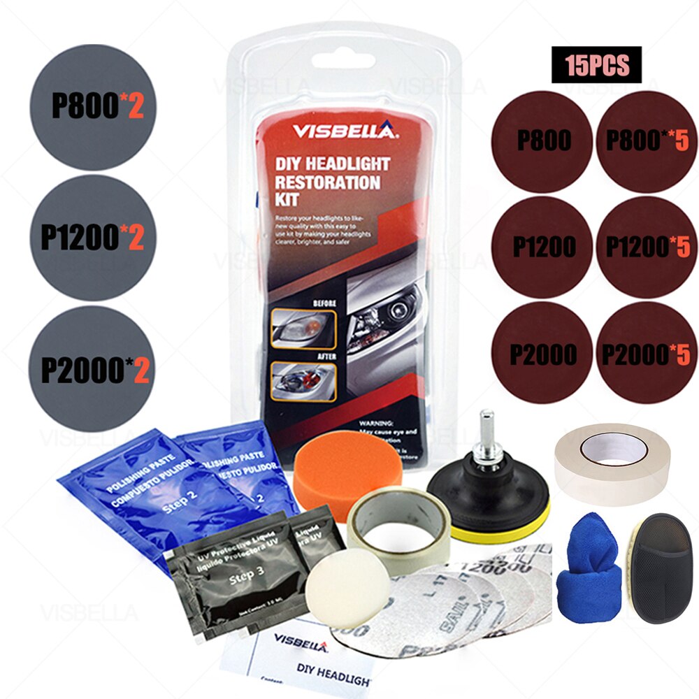 Car Headlight Restoration Polishing Kits Headlamp Repair Kits Car light Lens Polish Polisher Cleaning Paste Refurbish Paint Care: Package 3