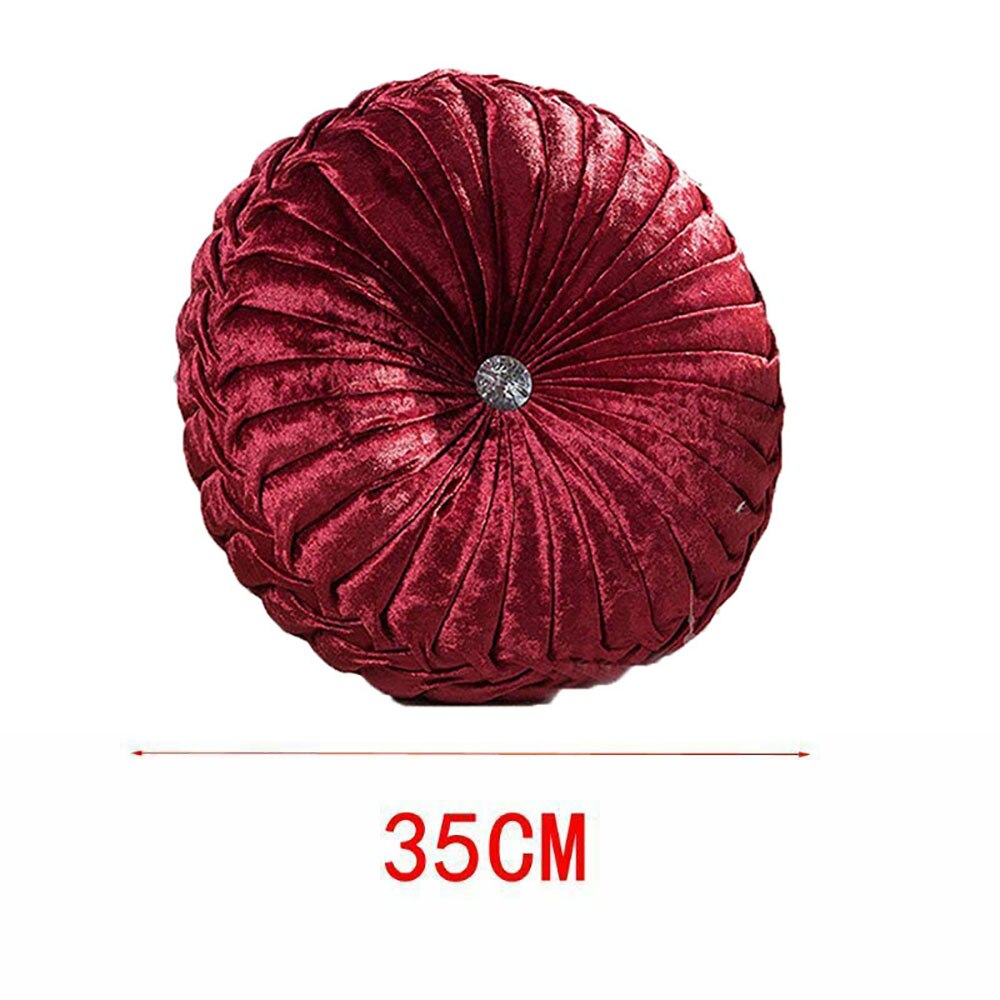 Europese Stijl Fluwelen Geplooide Pompoen Kussen Ronde Decoratieve Sofa Sierkussen Kussen Sofa Decor Thuis Textiel