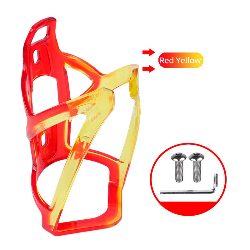 Porte-bouilloire élastique avec boulons de montage et clé hexagonale, matériau PC, dégradé de couleur, enveloppe de bouteille de boissons: Red Yellow