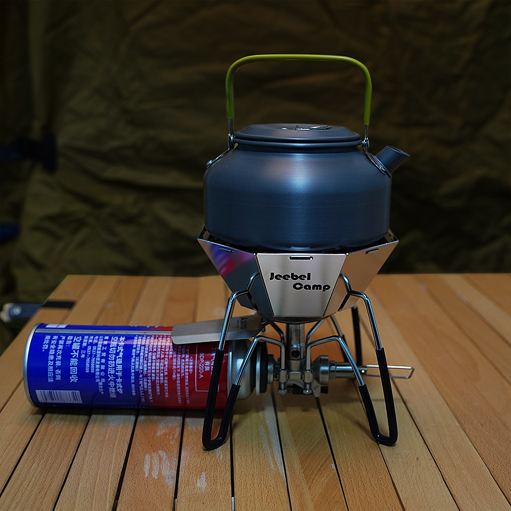 Jeebel Camp Stainless Steel Windshield for Soto 310 Gas Stove Hollow Mesh Outdoor Camping Windproof Windscreen Kettle Pot Holder