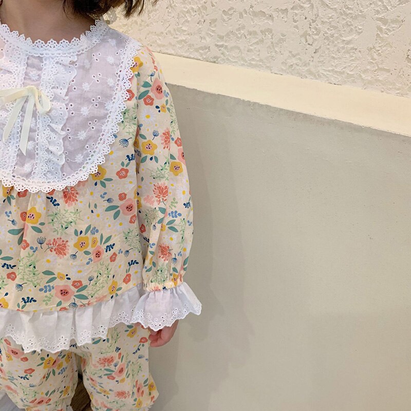 Milancel Lente Meisjes Nachtkleding Print O Hals Lange Mouwen Kinderen Pyjama