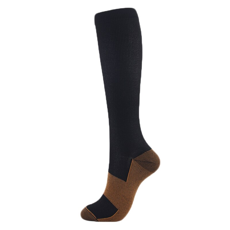 Unisex kompressionsstrumpor nylon spell färg höst vinter förhindra åderbråck knähögt stöd stretch 15-20 mmhg: Svart / Sm