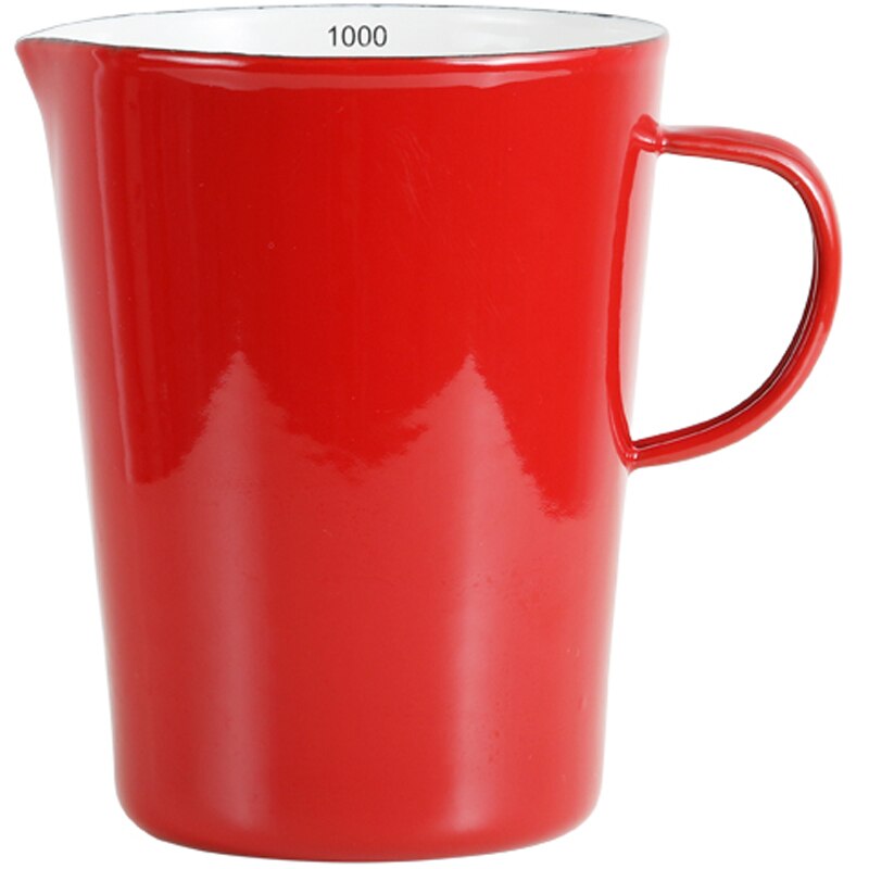 Japanische porzellan emaille messbecher mit skala griff haushalt wärme-beständig backen küche werkzeug kaffee Tee tasse