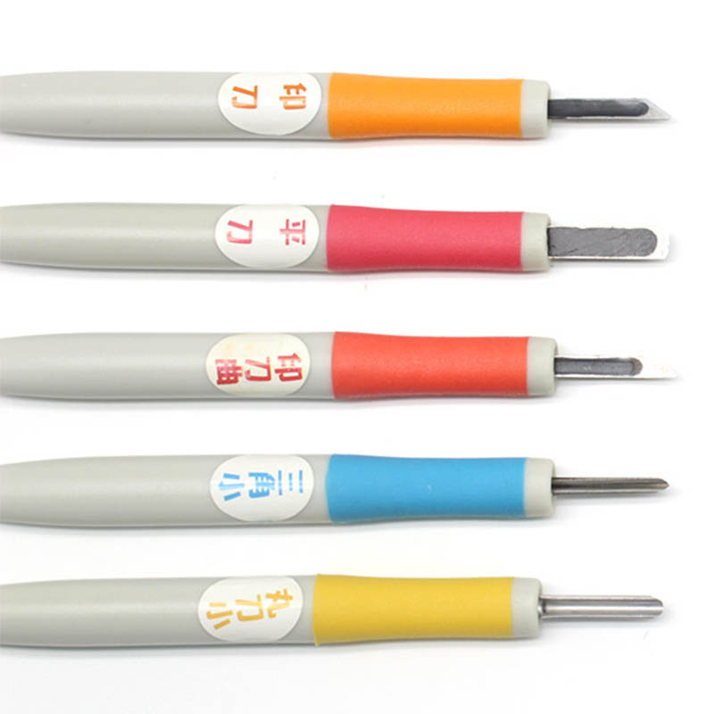 5 PCS/SET Premium Steel Cutter Set Rubber Stamp Engraving Woodworking Carving DIY Art Tools Engraving Accessories