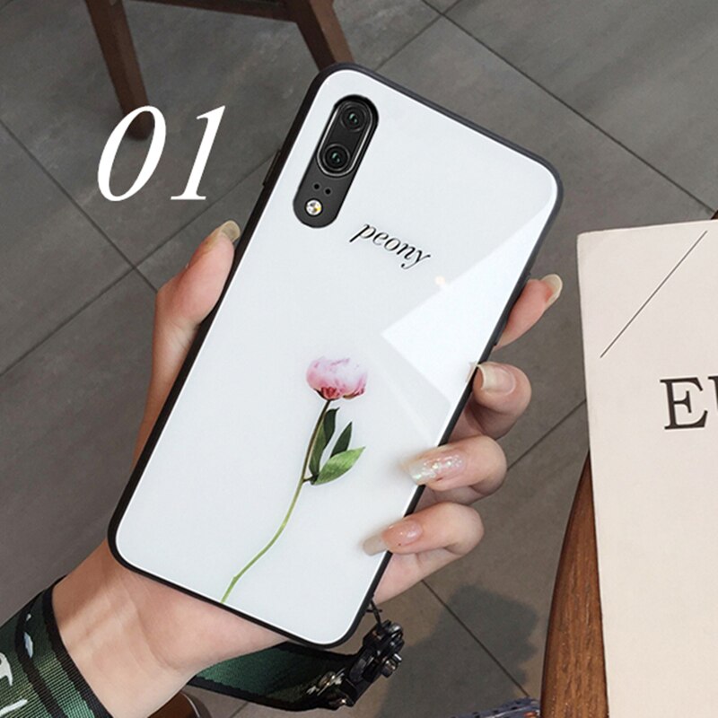 Gehard glazen hoesje voor huawei honor play 4t pro 3 hoesje met pioenrozenbladeren en achterkant voor honor play 3 4t 2: Voor eer noot 10 / 01