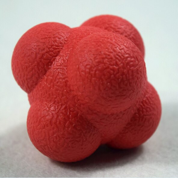 Outdoor Fun Hexagonal Ball Toy Sports Gym Fitness Hexagonal Reaction Ball Tennis Baseball Fast Speed Rubber Training Balls: Red