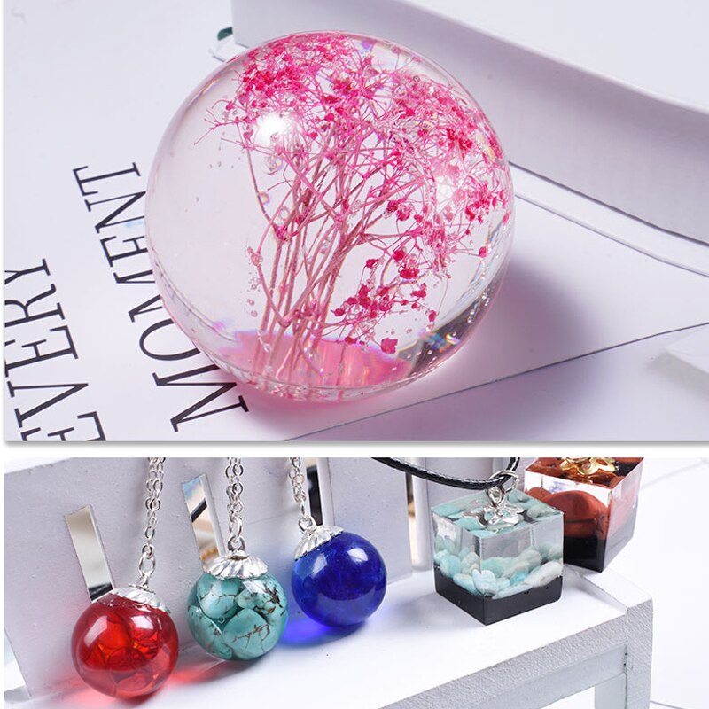 Abalorios redondos de bolas de 8 tamaños para decoración, molde de silicona de resina hecho a mano, herramientas de fabricación de joyas, Moldes de resina epoxi
