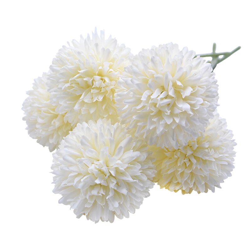 5pcs Dandelion Flower Ball Simulation Silk Artificial Flowers DIY Wedding Party Table Decoration Bride Hold Bouquet Home Decor: F01