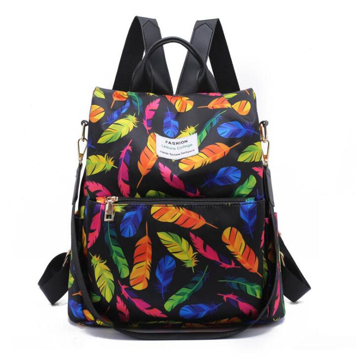 Chuwanglin Borsa Delle Donne Del Sacchetto Zaino Zaino Impermeabile del Sacchetto di Spalla Femminile Multifunzione Borse Da Scuola per Le ragazze mochila Mujer Y41601: piuma