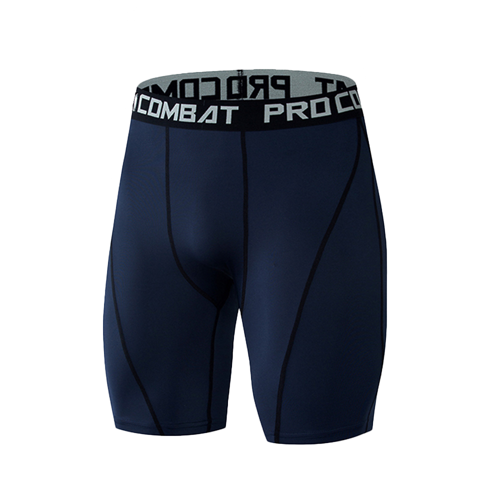 Men Bodybuilding Shorts Fitness Compression Leggings Workout Inseam Outfit Male Muscle Alive Elastic Skinny Tights S-3X: XXXL / Blue