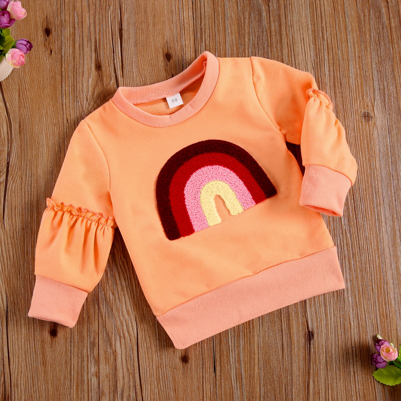 Regenbogen freundlicher zur Seite fahren Sweatshirt Herbst Kleinkind Baby Mädchen Jungen Sweatshirts Kleidung Rundhals Spitzen