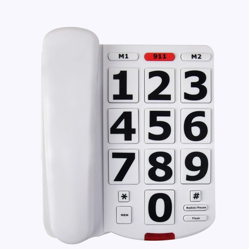 Amplified Vaste Telefoon Snoer Desk Telefoon Met Grote Knoppen, Luide Bel, Speed Dial Geheugen, voor Slechthorenden Senioren