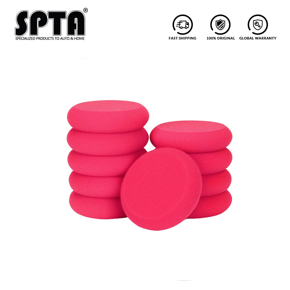 SPTA-tampon de cirage manuel 105mm | Éponge en Polyester Ultra-doux, applicateur de cire pour voiture, éponge Auto-épilation pour appliquer et enlever la cire de voiture