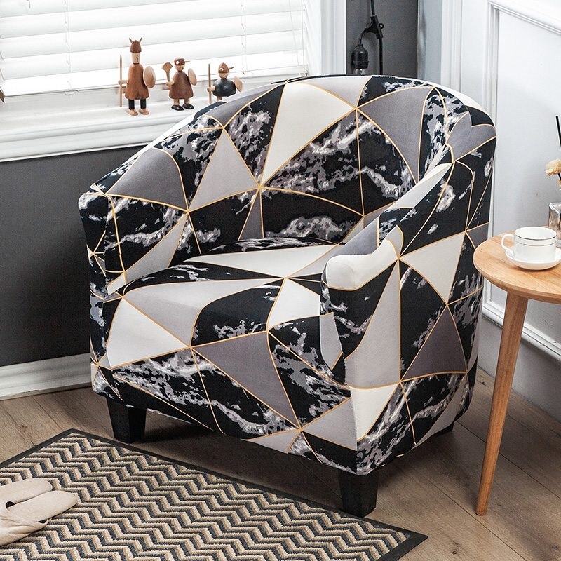 Venytettävä nojatuolin päällinen geometrinen amme kahvi sohvan päällinen klubituoli sohvan slipcover olohuoneen kodin huonekalujen suojaan: G nojatuolin päällinen