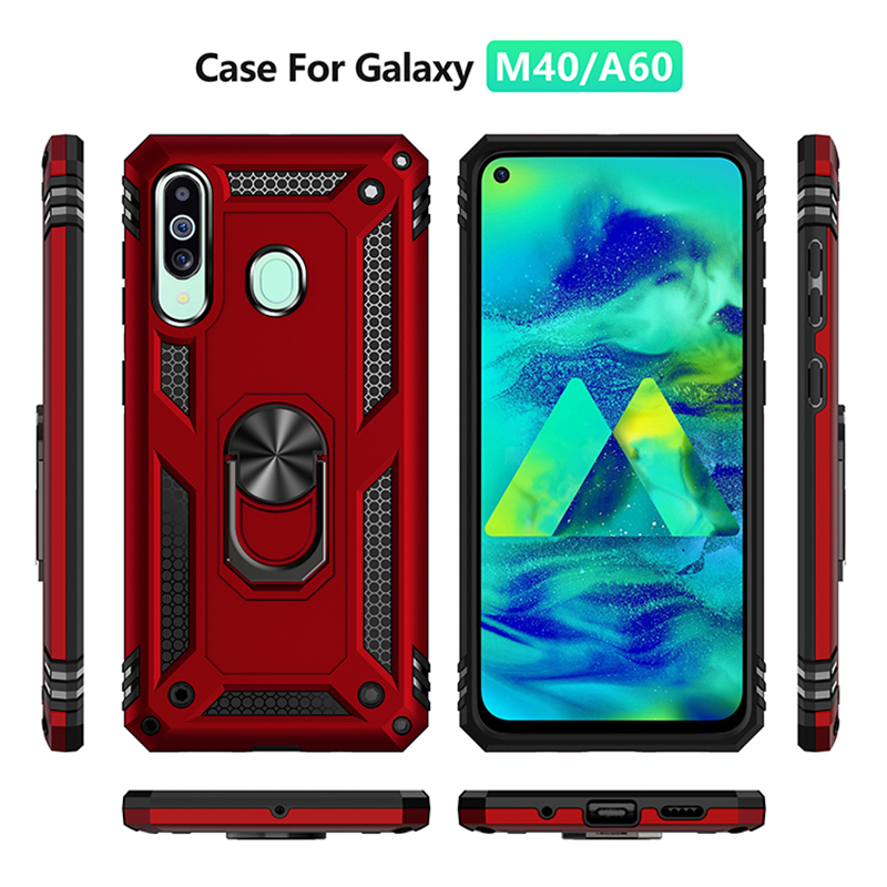For Samsung Galaxy A60 A80 A90 5G Case Armor Holder Magnetic Car Ring Phone Case For Samsung A40S A70E M40 M40S M42 Back Cover