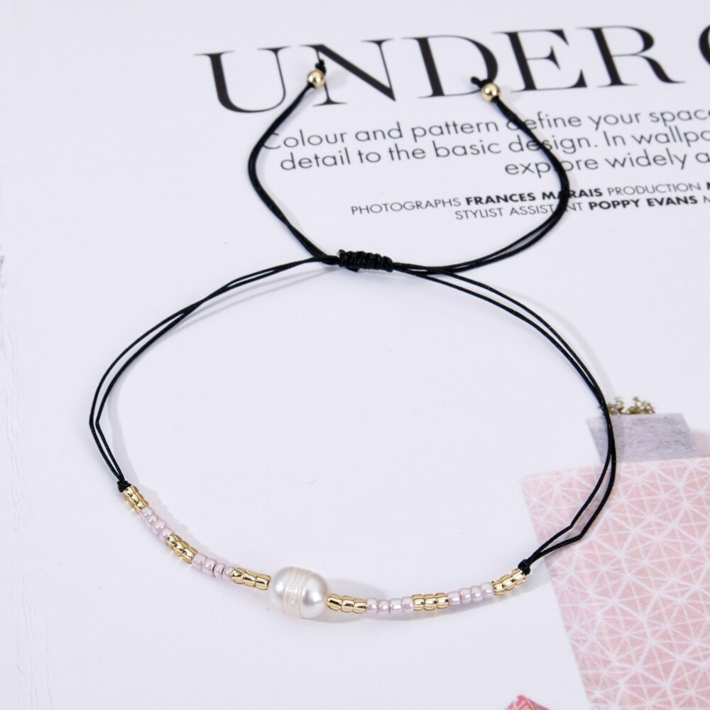 Romantico 12 pz/lotto Perla Pendenti E Ciondoli Braccialetto impostato per Le Coppie Della Ragazza Delle Donne Della Maglia Regolabile Nodo Stringa di semi di Perline Braccialetto Dei Monili del Regalo