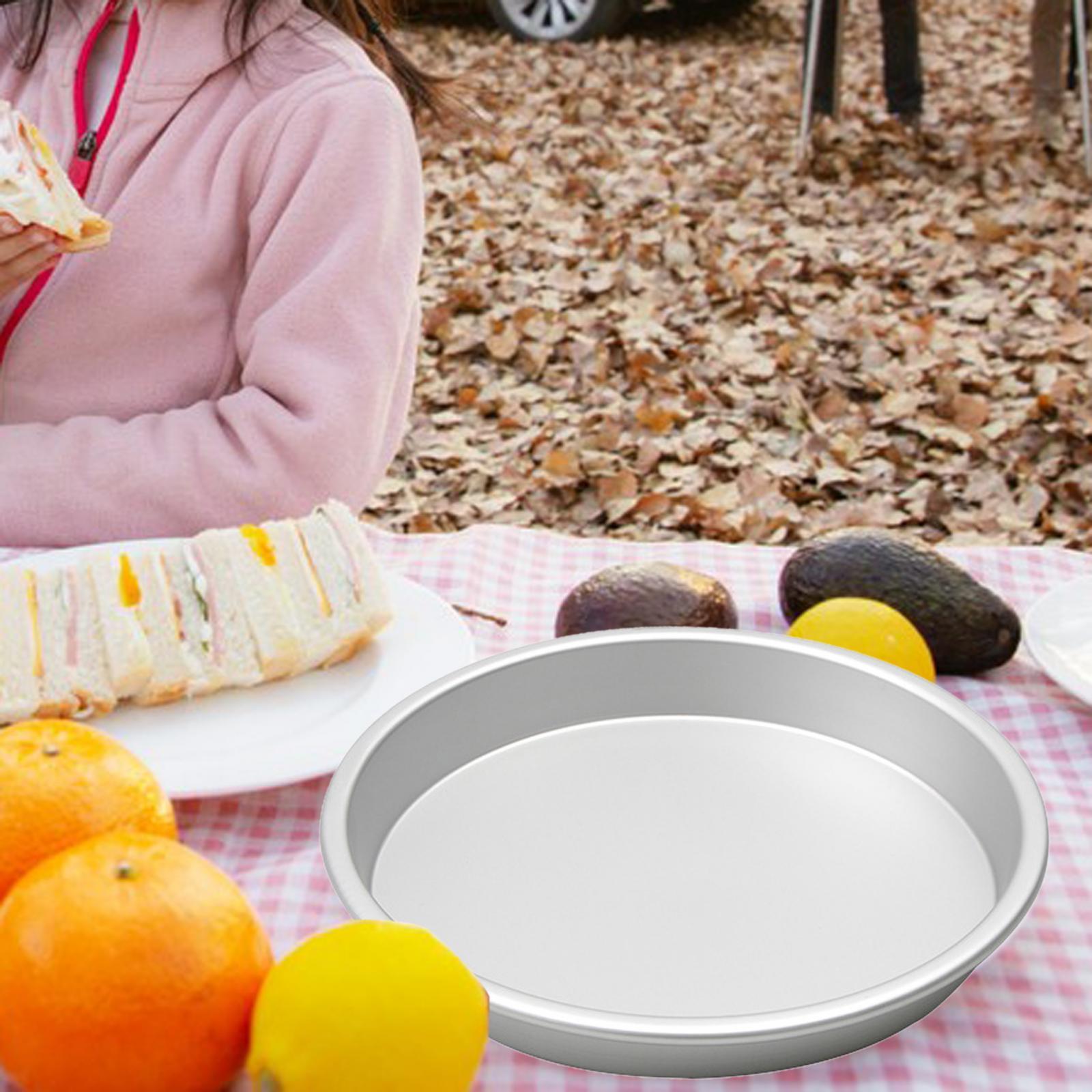 8 tums tallrik i aluminiumlegering, metalldiskar som serverar campingtallrikar för picknick utomhuscamping, återanvändbara