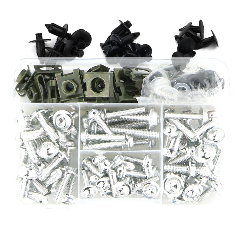 Volledige Kuip Bolt Kit Sluiting Clips Carrosserie Schroeven Fit Voor Honda CBR600 F F2 F3 F4 F4i Cbr 600RR 900RR 929RR 954RR RC51: silver