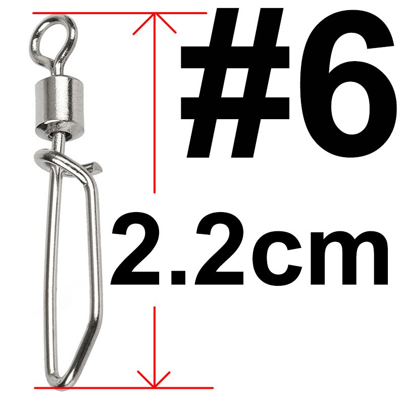 Conector de pesca giratorio de rodamiento de acero inoxidable, accesorios giratorios de pesca, anzuelo de señuelo, aparejos, 20 piezas: 6